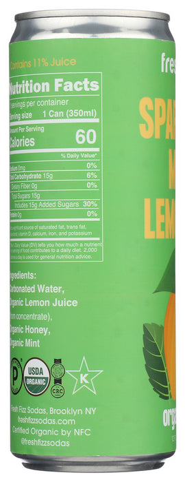 FRESH FIZZ: Sparkling Mint Lemonade, 12 fo