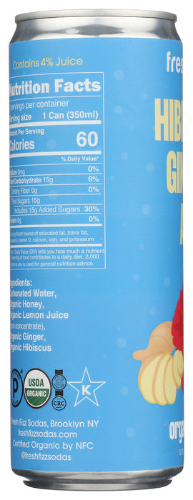 FRESH FIZZ: Hibiscus Ginger Ale, 12 fo