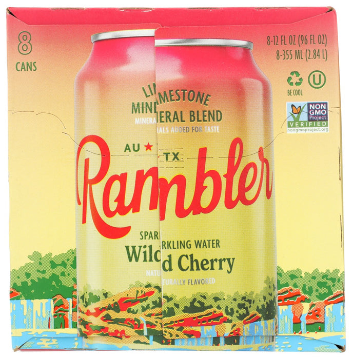 RAMBLER: Sparkling Water WIld Cherry 8Pk, 96 fo