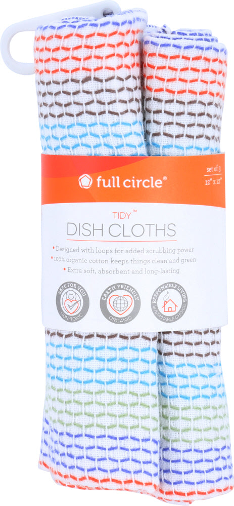 FULL CIRCLE HOME: Tidy Dish Cloth 3pc, 1 ea