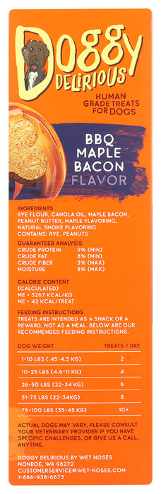 DOGGY DELIRIOUS: Bbq Maple Bacon Bones Dog Treats, 16 oz
