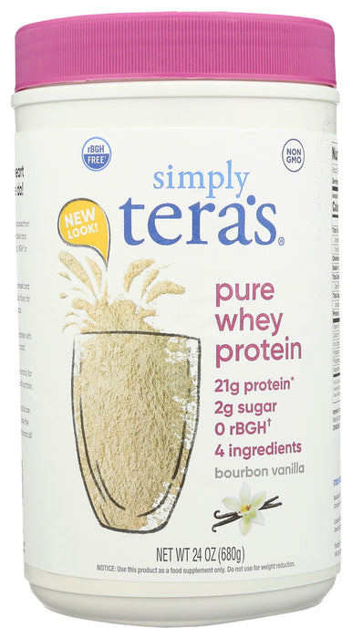 TERA'S WHEY: Bourbon Vanilla RBGH Free Whey Protein, 24 oz