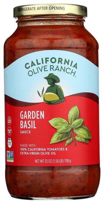 CALIFORNIA OLIVE RANCH: Sauce Pasta Grdn Basil, 25 OZ