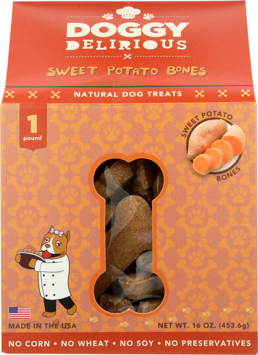 DOGGY DELIRIOUS: Dog Bone Sweet Potato, 16 oz