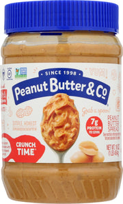 Crunch Time is our crunchy peanut butter spread, made from peanuts blended with a pinch of salt and a touch cane sugar. We've added a little bit of palm oil to keep the peanut oil from separating so that there is no need to stir. Crunch Time is ideal for lovers of all things crunchy. Try it spread on toast or grab a spoon and eat it straight from the jar!