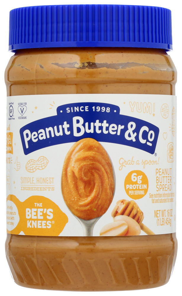 The Bee's Knees is peanut butter blended with scrumptious honey. It's great as a quick, protein packed, breakfast spread. Melt it over pancakes, spread it on waffles, add it to smoothies, or eat it straight from the jar.