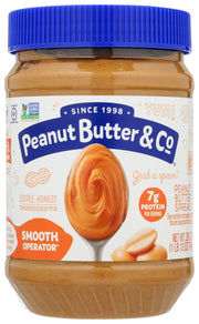 Smooth Operator is our most popular peanut butter spread, made from peanuts blended with a pinch of salt and a touch of cane sugar. We've added a little bit of palm oil to keep the peanut oil from separating so that there is no need to stir. Enjoy in a classic PB&amp;J or grab a spoon and eat it straight from the jar!