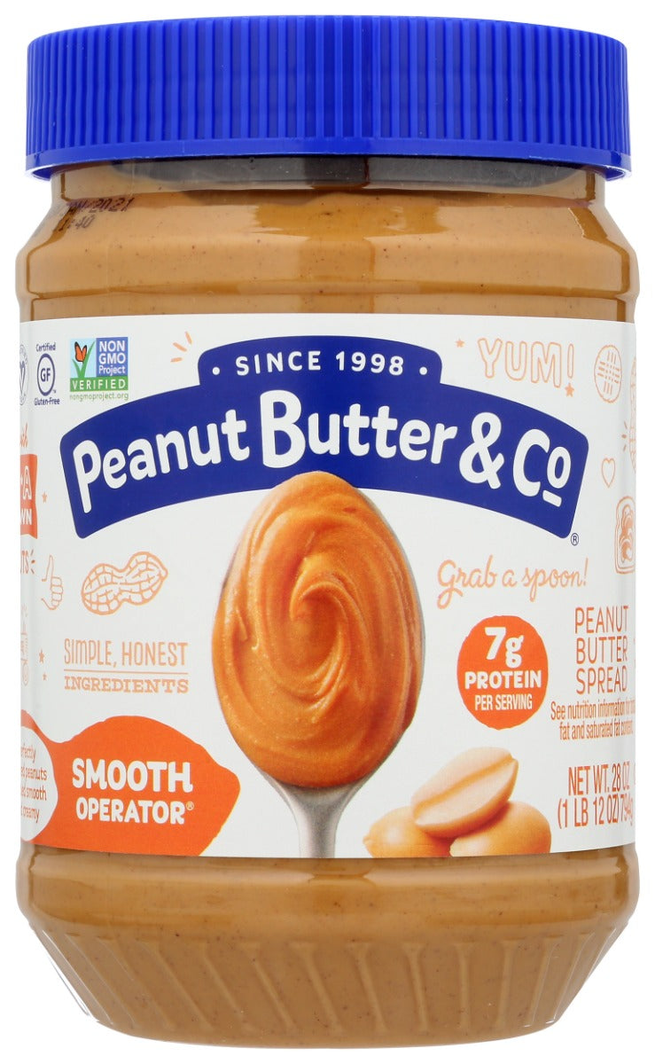 Smooth Operator is our most popular peanut butter spread, made from peanuts blended with a pinch of salt and a touch of cane sugar. We've added a little bit of palm oil to keep the peanut oil from separating so that there is no need to stir. Enjoy in a classic PB&amp;J or grab a spoon and eat it straight from the jar!