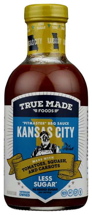 TRUE FOODS: Vegetable BBQ Sauce Low Sugar, 18 fl oz