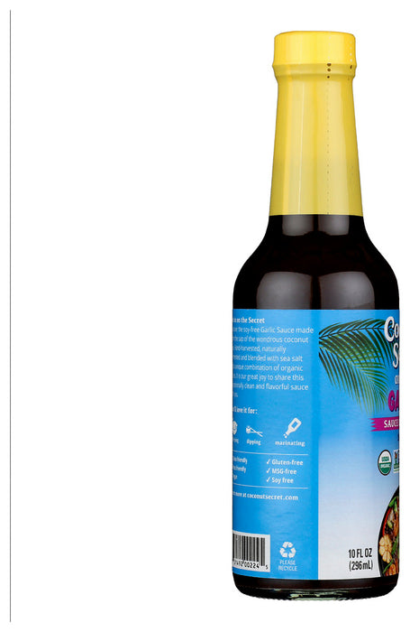 COCONUT SECRET: The Original Coconut Aminos Sauce Garlic, 10 oz