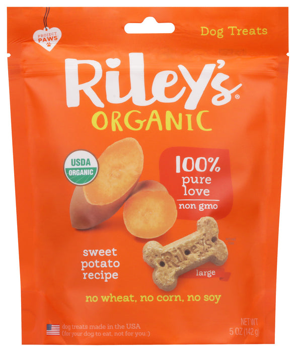RILEYS ORGANICS: Large Bone Sweet Potato Dog Treat, 5 oz