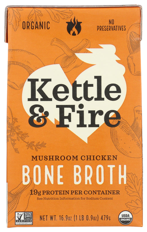 KETTLE AND FIRE: Mushroom Chicken Bone Broth, 16.9 fo