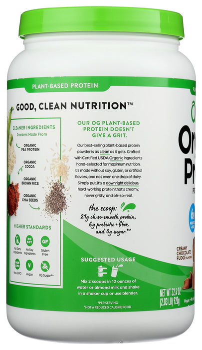 ORGAIN: Organic Protein Plant Based Powder Creamy Chocolate Fudge, 2.03 lb
