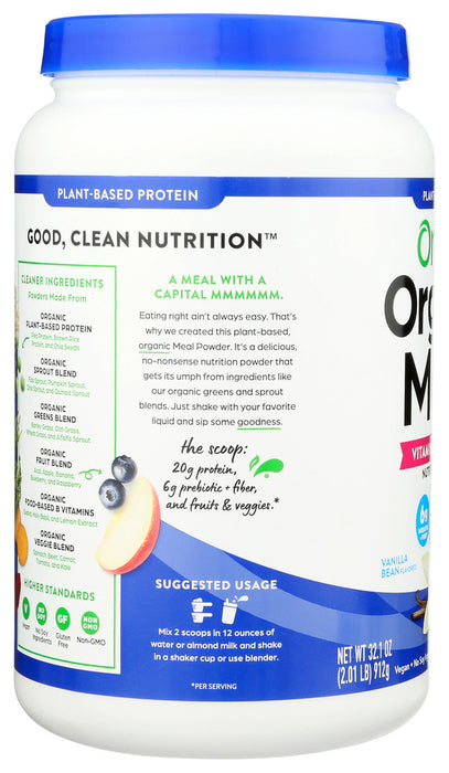 ORGAIN: Organic Meal All-in-one Nutrition Vanilla Bean, 2.01 lb