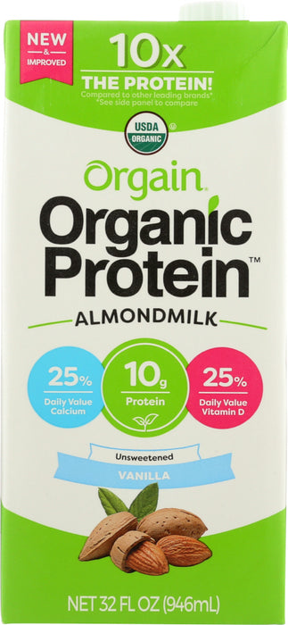 ORGAIN: Organic Protein Almond Milk Unsweetened Vanilla, 32 oz