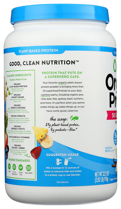 ORGAIN: Organic Protein & Superfoods Vanilla Bean Powder, 2.02 lb