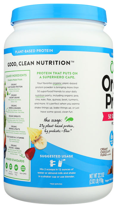 ORGAIN: Organic Protein & Superfoods Creamy Chocolate Fudge Powder, 2.02 lb