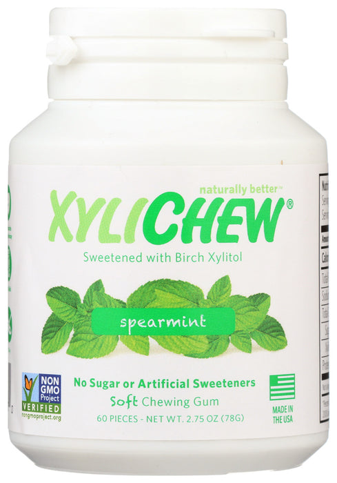 XYLICHEW: Sugar Free Chewing Gum Spearmint Jar, 60 pc