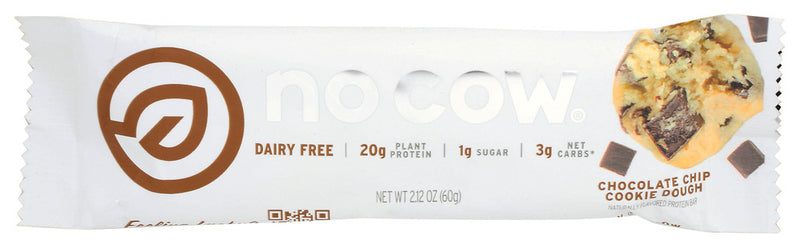 NO COW BAR: Chocolate Chip Cookie Dough Protein Bar, 2.12 oz