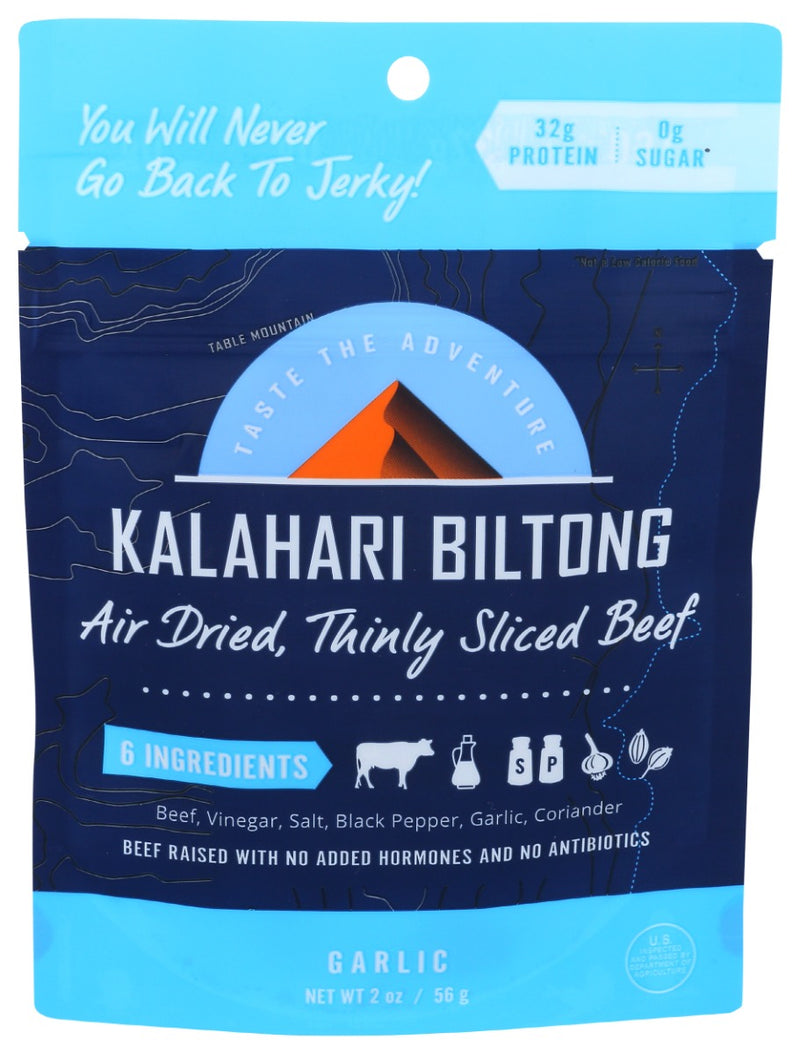 Our Biltong starts as hand-cut strips of the finest American beef. We then marinate it in our time-tested blend of vinegar, pepper, coriander,  herbs spices and a dash of salt. During their 18 day hang dry, it develops an extraordinary depth of flavor. The result, a unique cross between Jerky, slow roasted beef and fine Italian prosciutto.
