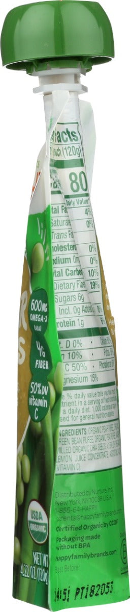 HAPPY TOT ORGANIC SUPERFOODS: Green Bean Pear and Pea, 4.22 oz
