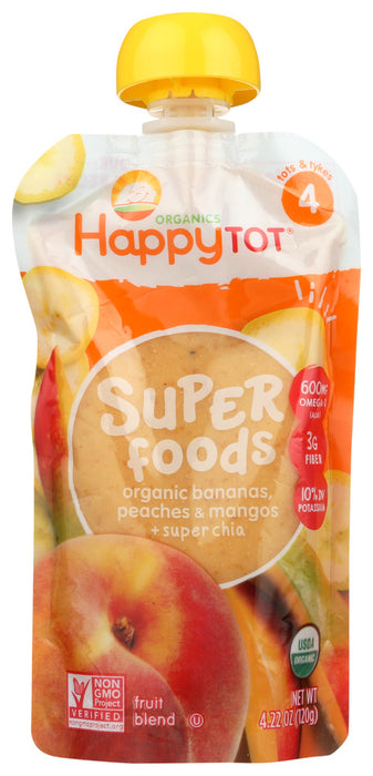 HAPPY TOT: Superfoods Banana Mango & Peach Organic, 4.22 oz