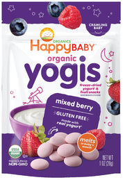 Our mixed berry yogis delight Baby's taste buds with a burst of fruit flavor. These freeze dried organic yogurt drops melt in Baby's mouth, and they taste so good, you may not be able to resist sneaking a few for yourself!