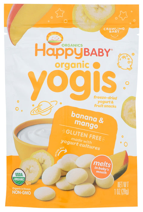 Our banana mango yogis delight Baby's taste buds with a burst of fruit flavor. These freeze dried organic yogurt drops melt in Baby's mouth, and they taste so good, you may not be able to resist sneaking a few for yourself!