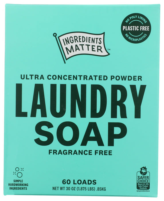 INGREDIENTS MATTER: Fragrance Free Laundry Powder, 30 oz