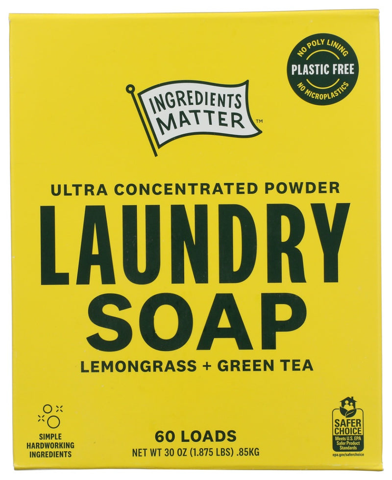 INGREDIENTS MATTER: Lemongrass Green Tea Laundry Powder, 30 oz