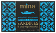 MINA: Sardines In Extra Virgin Olive Oil Skinless and Boneless, 4.4 oz
