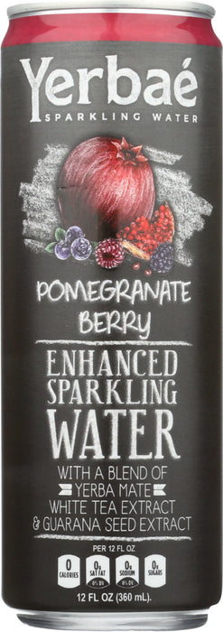YERBAE: Enhanced Sparkling Water Pomegranate Berry, 12 fl oz