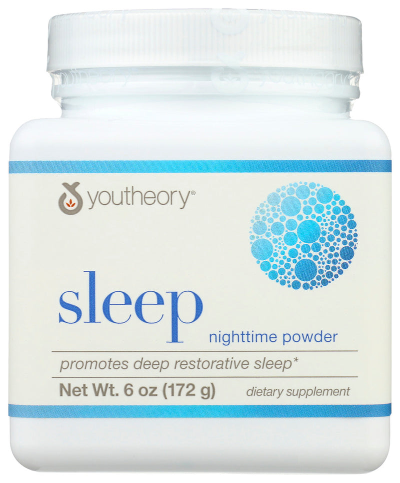 Youtheory® Sleep offers the possibility of quicker, deeper and more refreshing sleep.* This fast-acting drink mix provides broad-spectrum support for occasional sleeplessness.* Youtheory's natural sleep aid features relaxing Amino Acids, calming Magnesium and a œphysiological dose of Melatonin (to replicate the level normally produced by the body each night).