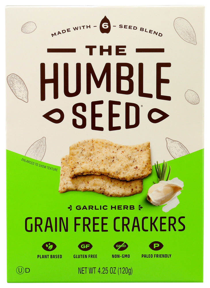 THE HUMBLE SEED: Garlic Herb Grain Free Crackers, 4.25 oz