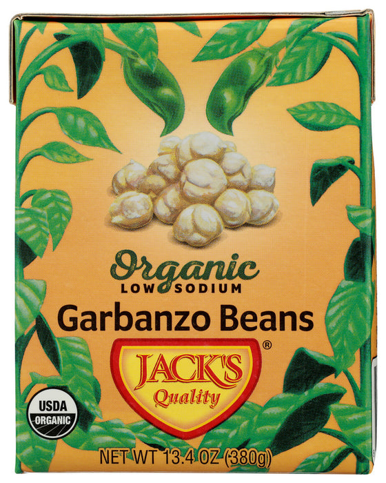 JACKS QUALITY: Bean Grbnzo Lw Sodium Org, 13.4 oz