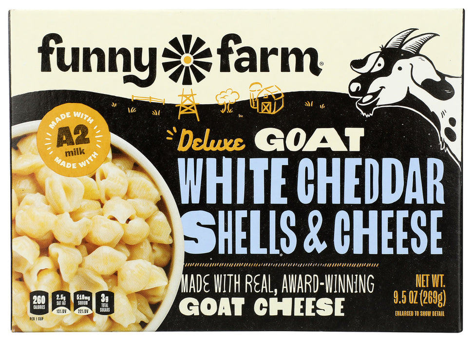 FUNNY FARMS: White Cheddar Goat Cheese, 9.5 fo