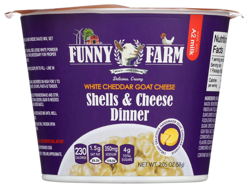 FUNNY FARMS: Goat White Cheddar Mac and Cheese, 2.05 oz - No Brand For Less