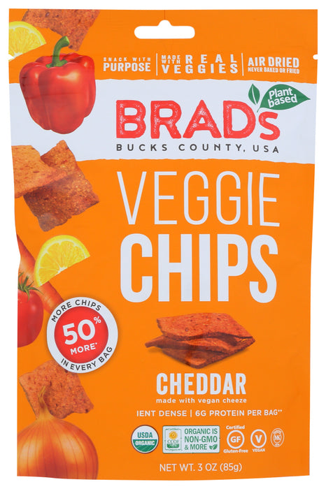 BRADS PLANT BASED: Veggie Chips Cheddar, 3 oz