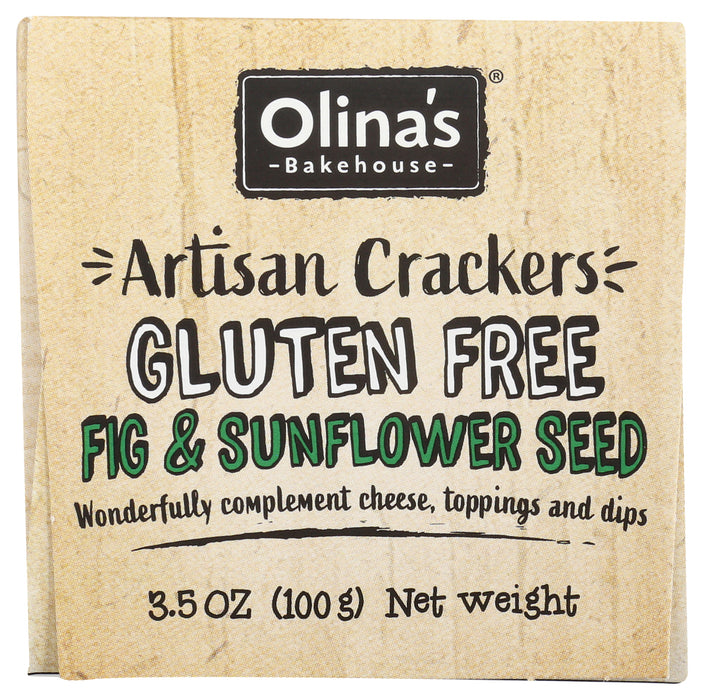 OLINAS BAKEHOUSE: Gluten Free Fig & Sunflower Seed Artisan Crackers, 3.5 oz