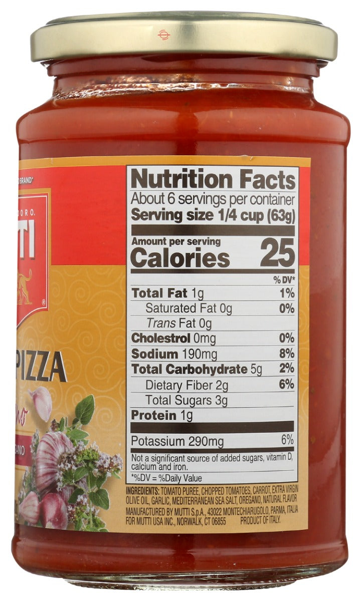 MUTTI: Sauce Pizza Garlic Oregano, 14 Oz