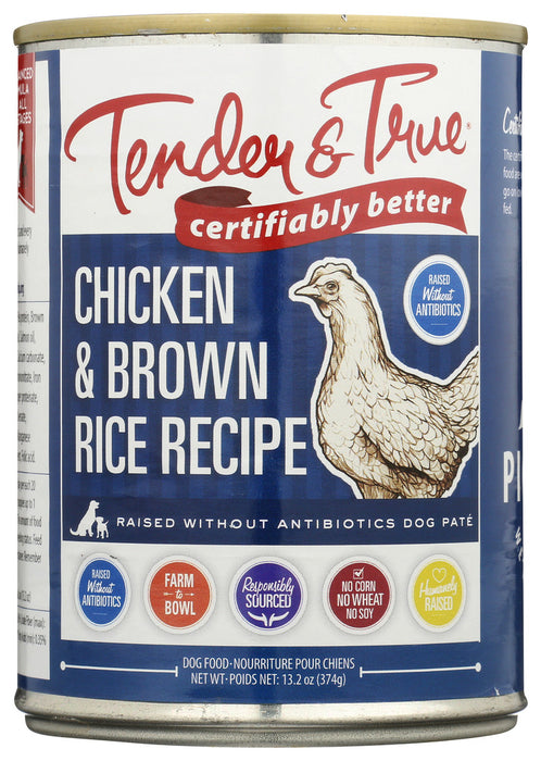 TENDER AND TRUE: Chicken and Brown Rice Canned Dog Food, 13.2 oz
