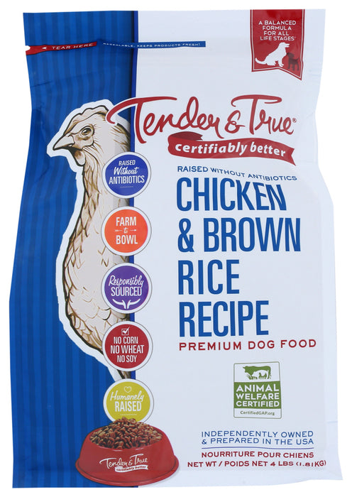 TENDER AND TRUE: Chicken and Brown Rice Dry Dog Food, 4 lb