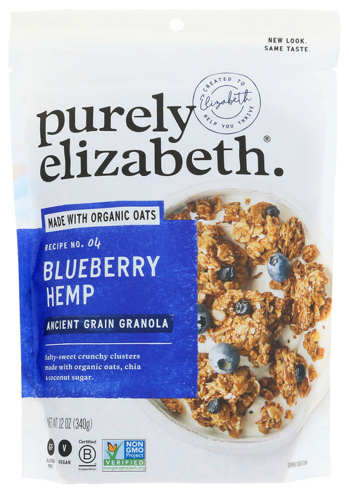 PURELY ELIZABETH: Blueberry Hemp Ancient Grain Granola, 12 oz