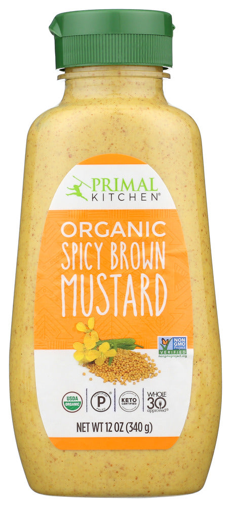 PRIMAL KITCHEN: Organic Mustard Spicy Brown, 12 oz