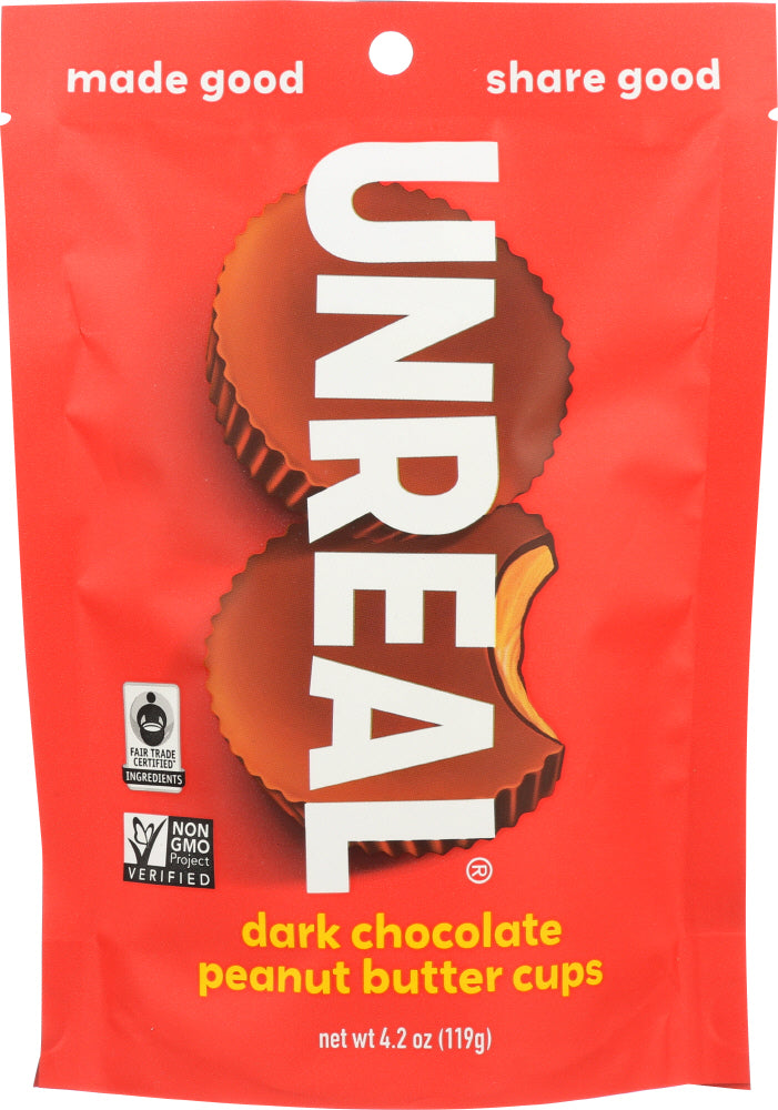 UNREAL: Dark Chocolate Peanut Butter Cups, 4 oz