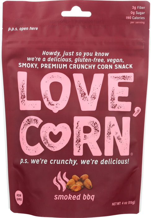 LOVE CORN: Smoked Bbq Crunchy Corn, 4 oz