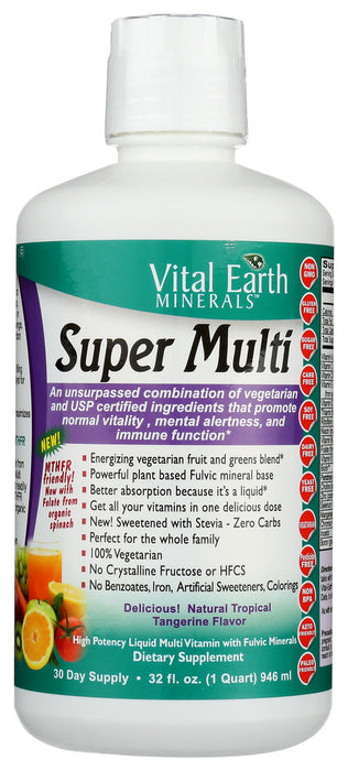 VITAL EARTH MINERALS: Super Multi Liquid Vitamins, 32 oz