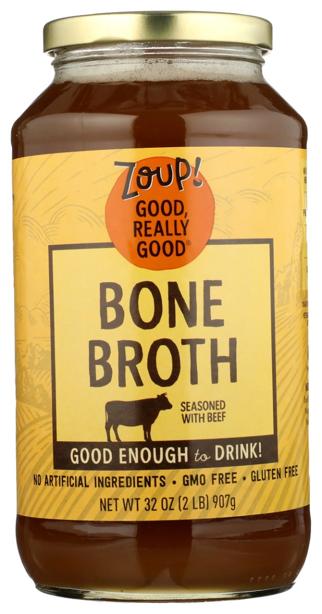 The simmered-all-day, savory taste of Zoup! Good, Really Good® Beef Bone Broth is so fresh-tasting, you'll enjoy drinking it warm as is, or you can add your own spices and herbs. 
Crafted from the highest quality ingredients, the homemade flavor of our Beef Bone Broth also serves as a wonderful base for soups, stews and gravies.