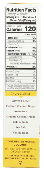 SIMPLE MILLS: Vanilla Cupcake & Cake Mix, 11.5 oz