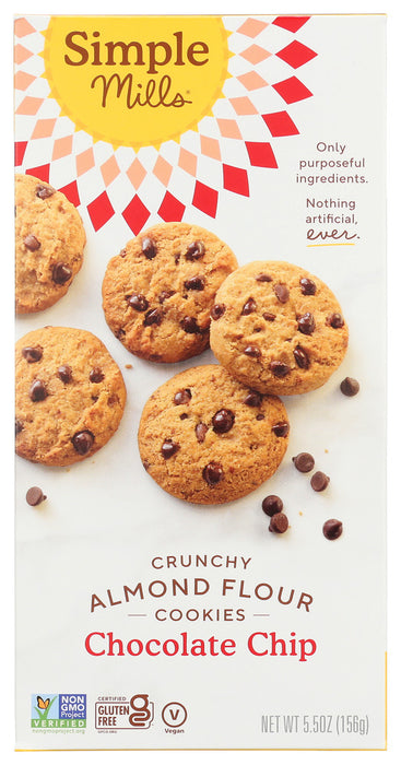 SIMPLE MILLS: Crunchy Chocolate Chip Cookies, 5.5 oz